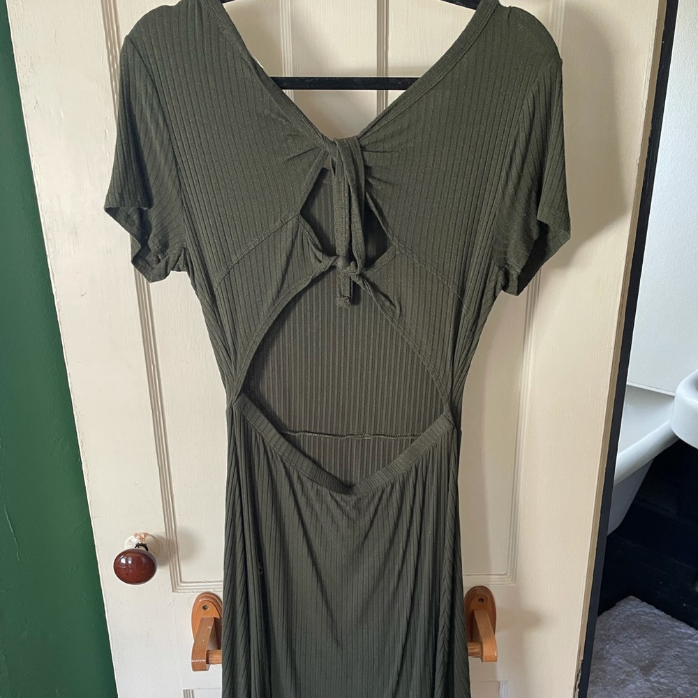 Ribbed Dress with Back Cutouts